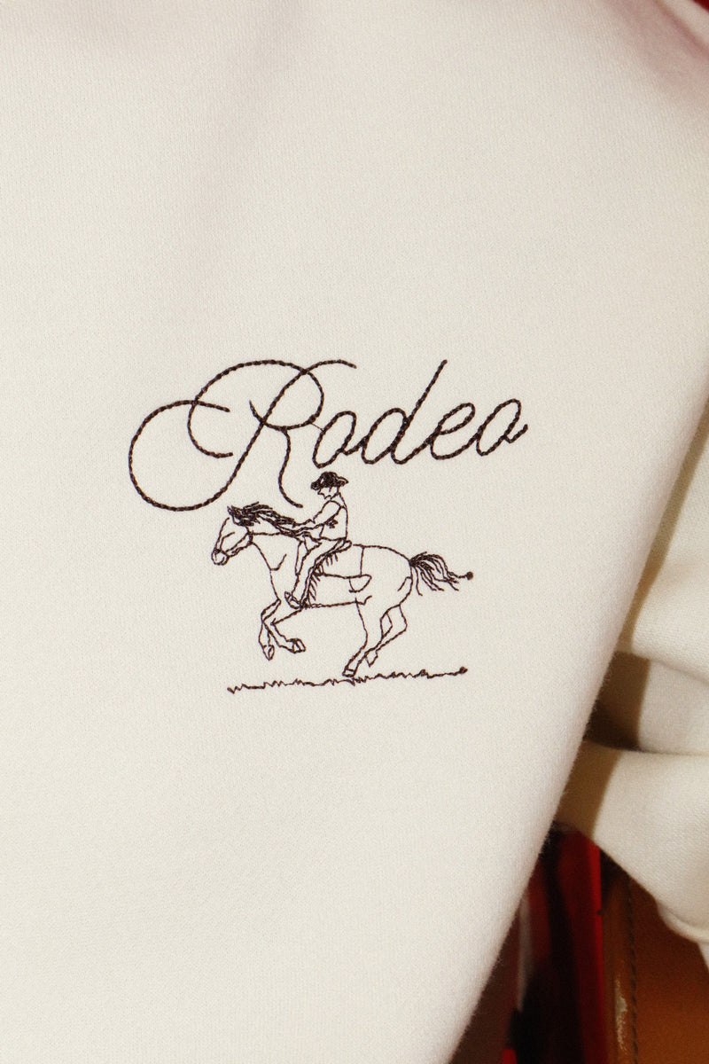 Rodeo Embroidered Sweatshirt in Cream