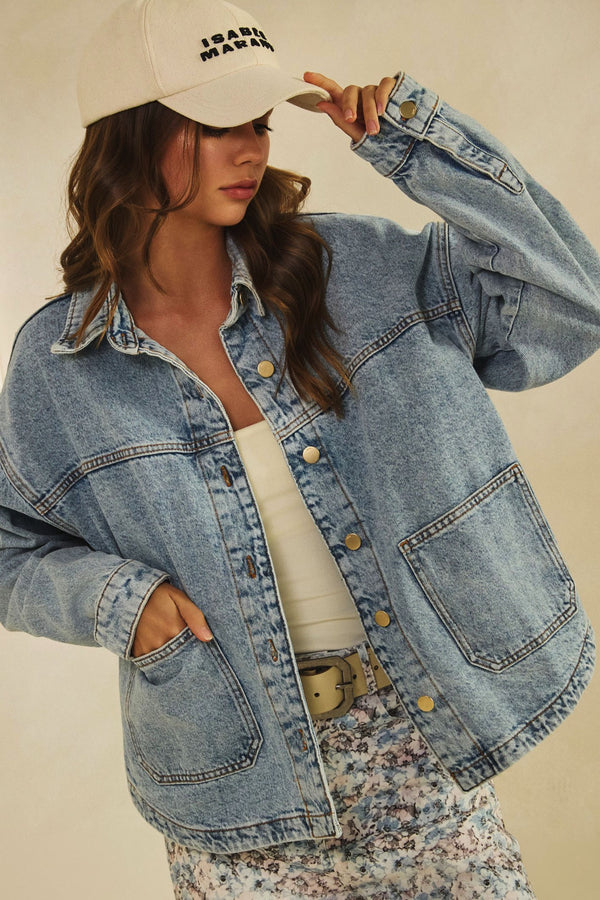 Vintage Denim Jacket with Square Pocket (available in S-XL)