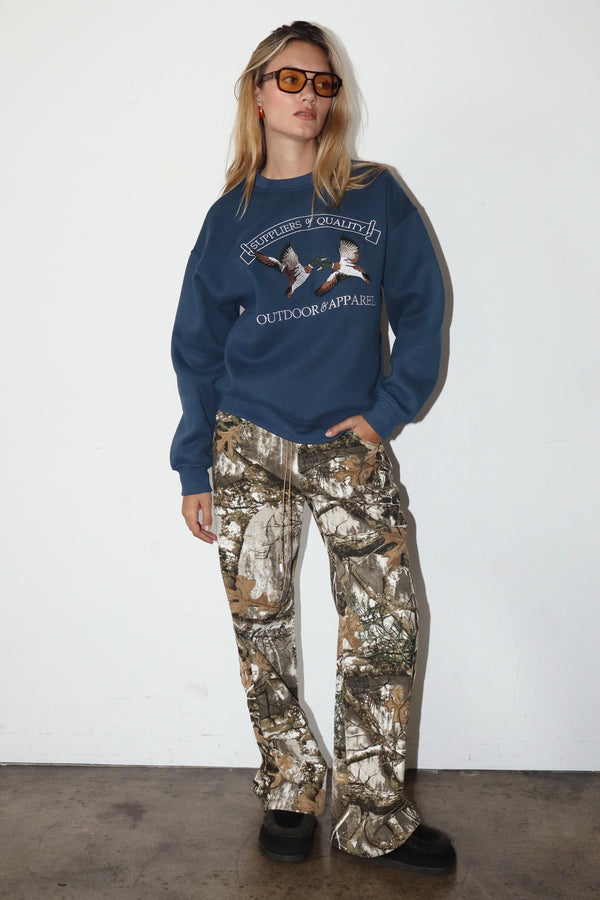 Blue Flying Duck Graphic Sweatshirt