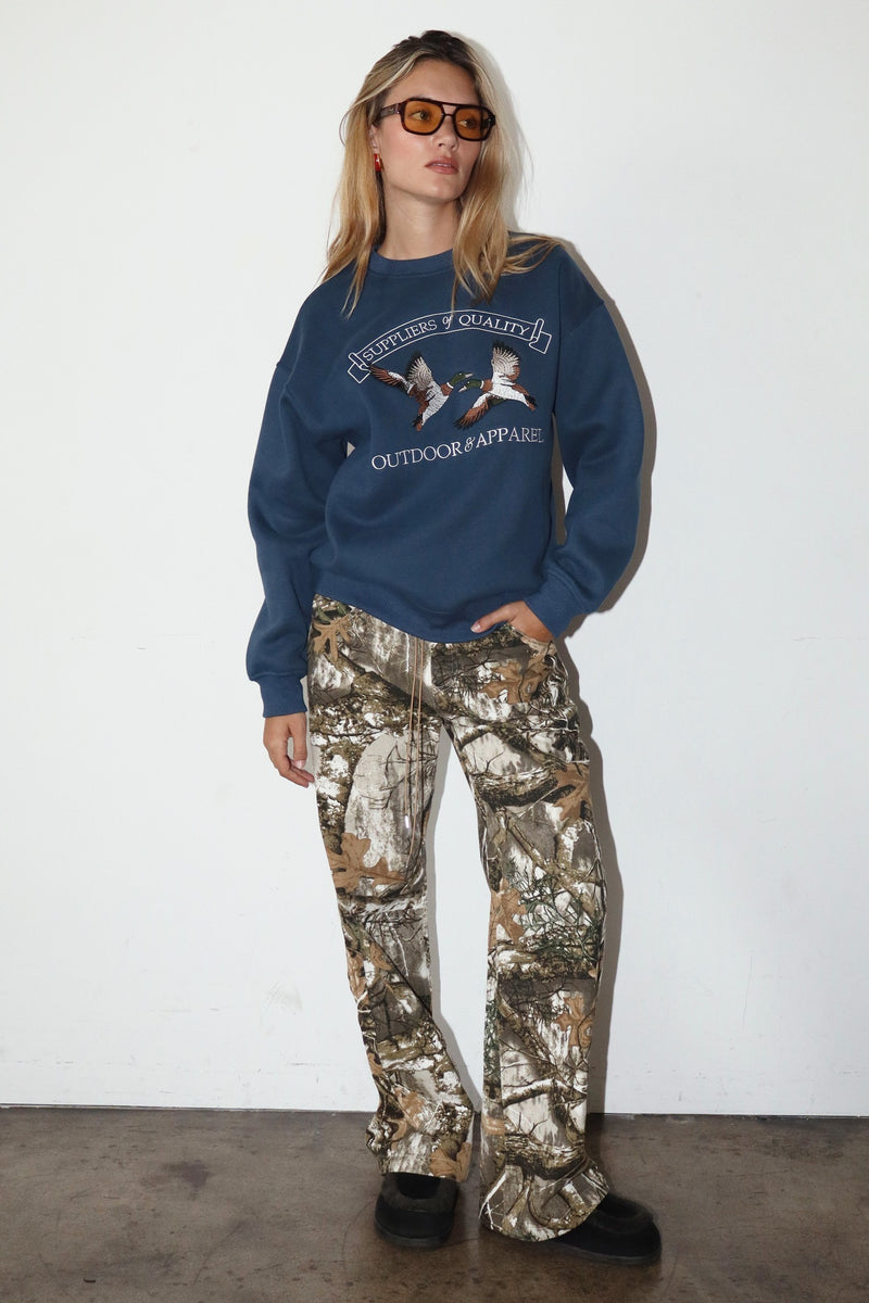 Blue Flying Duck Graphic Sweatshirt
