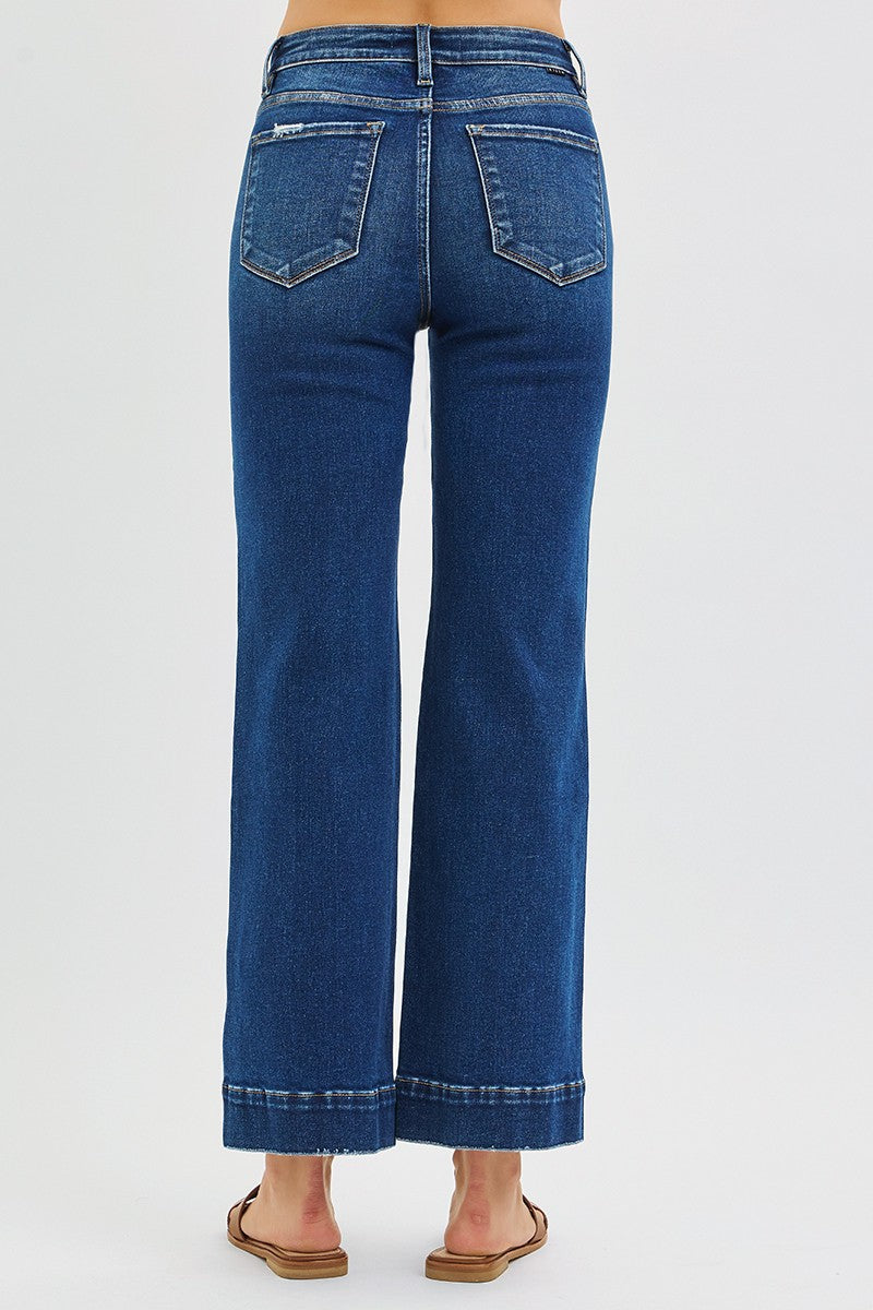 High Rise Straight Jeans Dark - Risen Brand Jeans