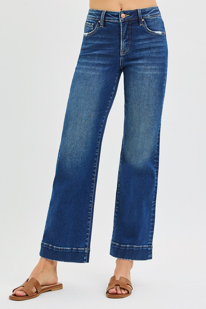 High Rise Straight Jeans Dark - Risen Brand Jeans
