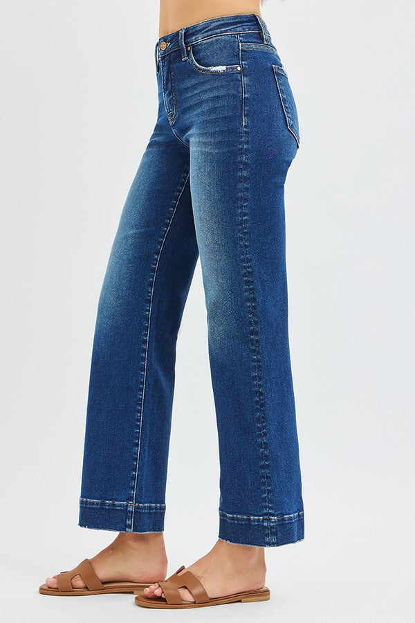 High Rise Straight Jeans Dark - Risen Brand Jeans