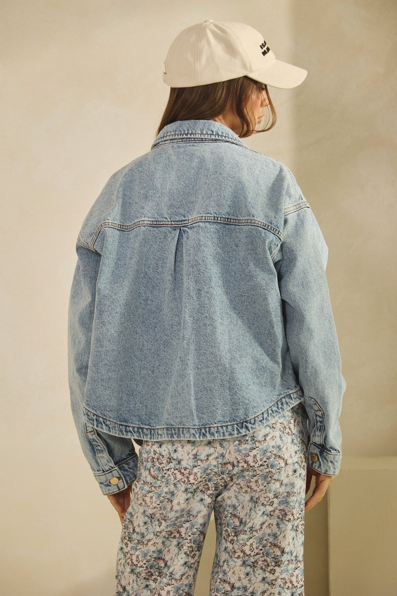Vintage Denim Jacket with Square Pocket (available in S-XL)