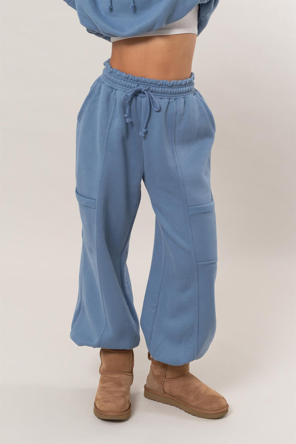 Oversized Jogger Pants (Gray Blue)