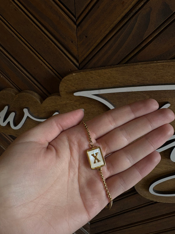 X Initial Gold Bracelet