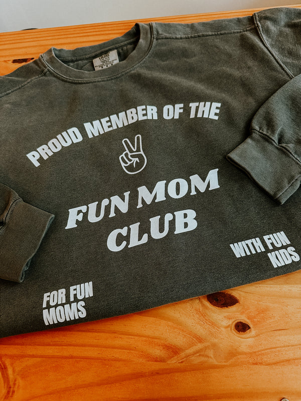 “Fun Mom Club” Pullover Sweatshirt by Comfort Colors