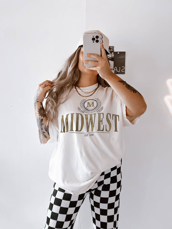 Midwest Vintage Inspired Retro Graphic Tee - Ivory (S-XL)