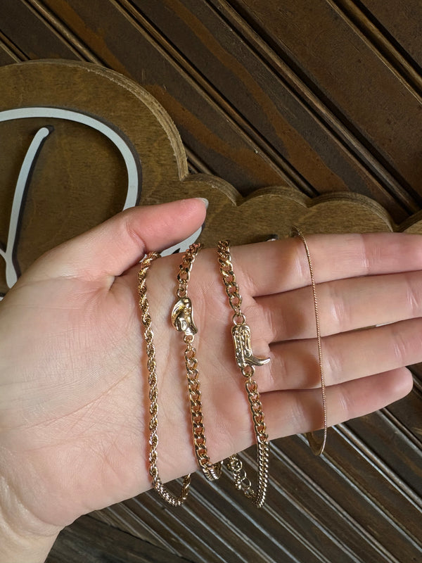 Gold Western Bracelets Set of 4