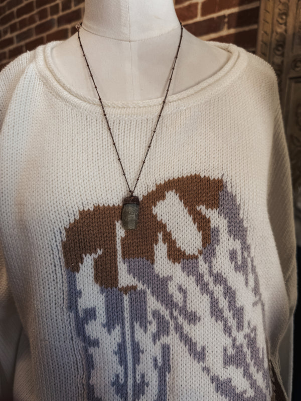 Copper Raw Sapphire Electroformed Crystal Necklace