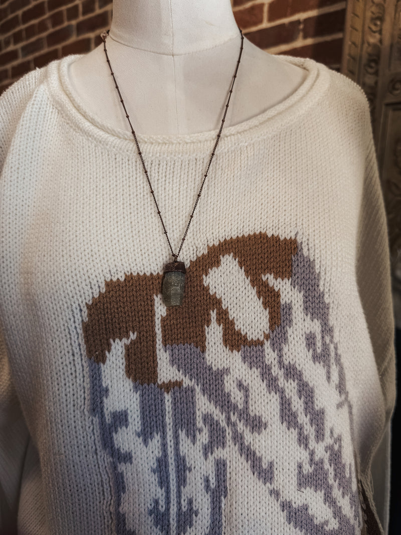 Copper Raw Sapphire Electroformed Crystal Necklace