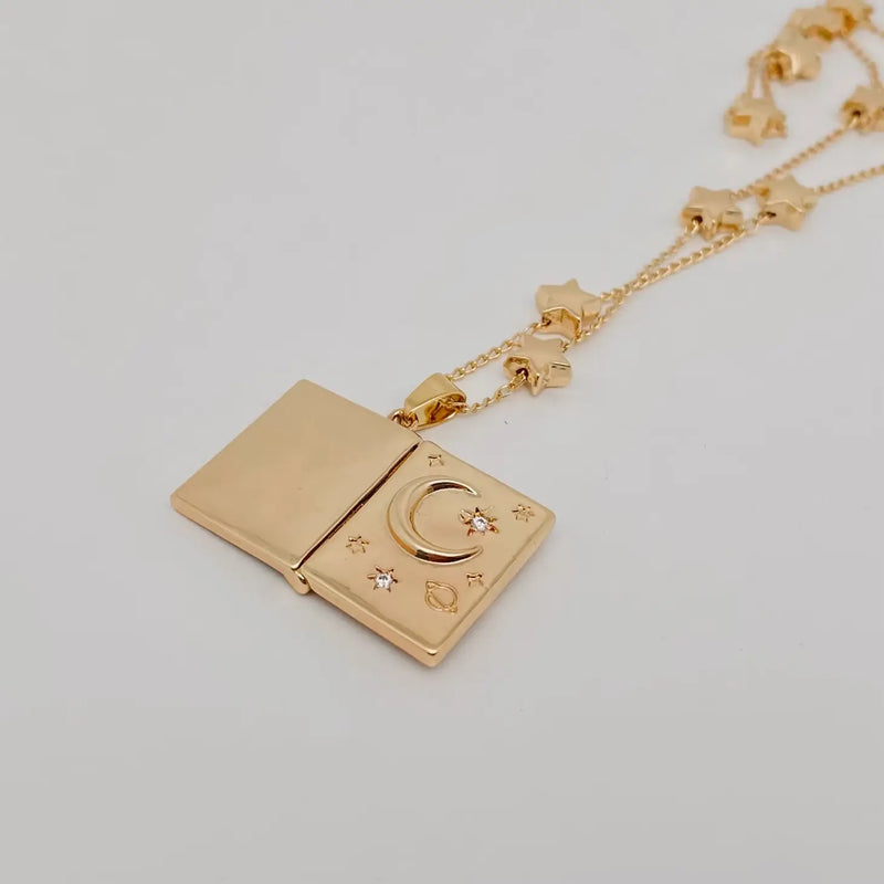 "You're My Soulmate" Star Moon Album Pendant Necklace
