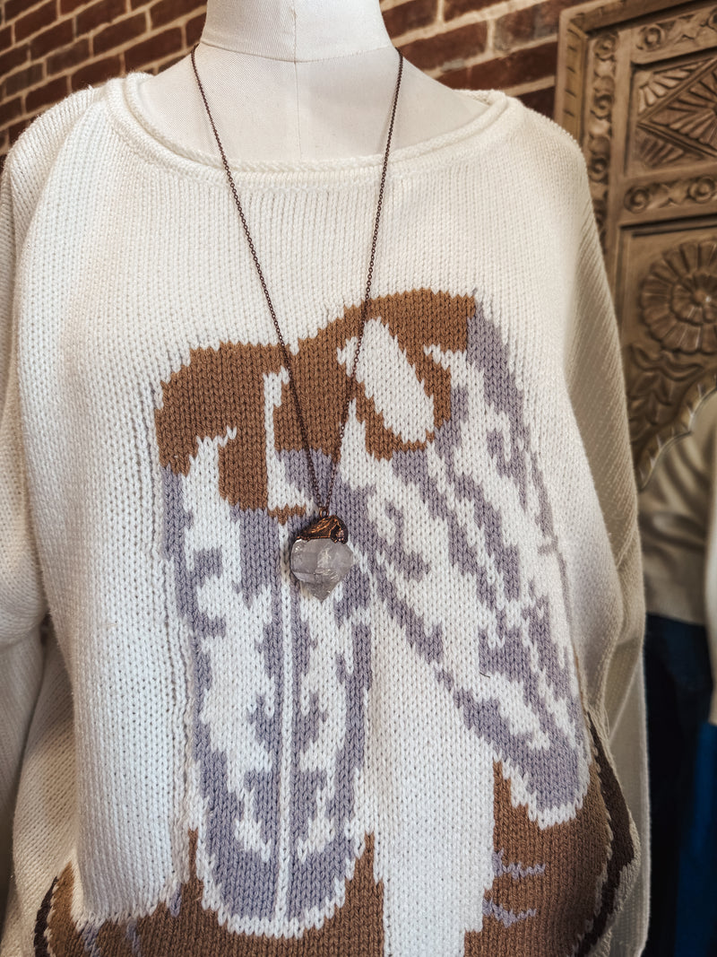 Large Quartz Electroformed Crystal Necklace