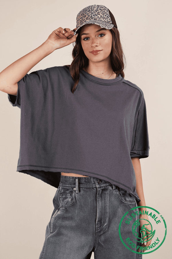 Eco Oversized Crop Comfy Knit Top