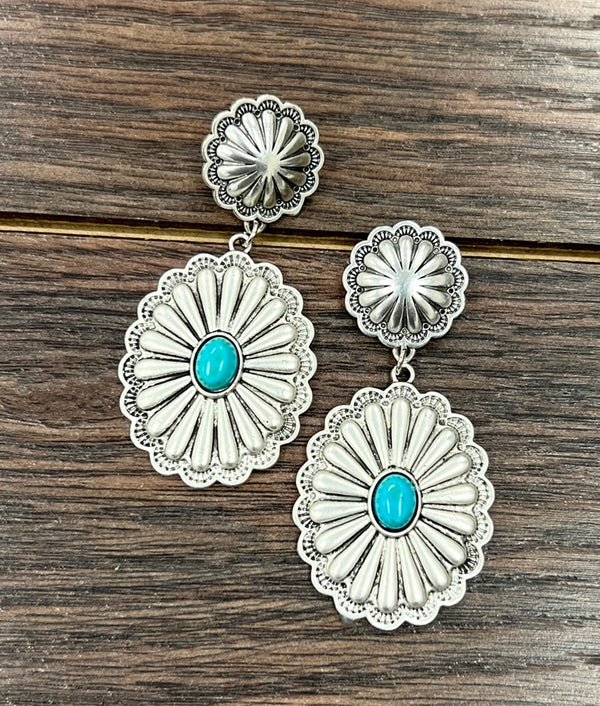 Concho Turquoise Post Earrings