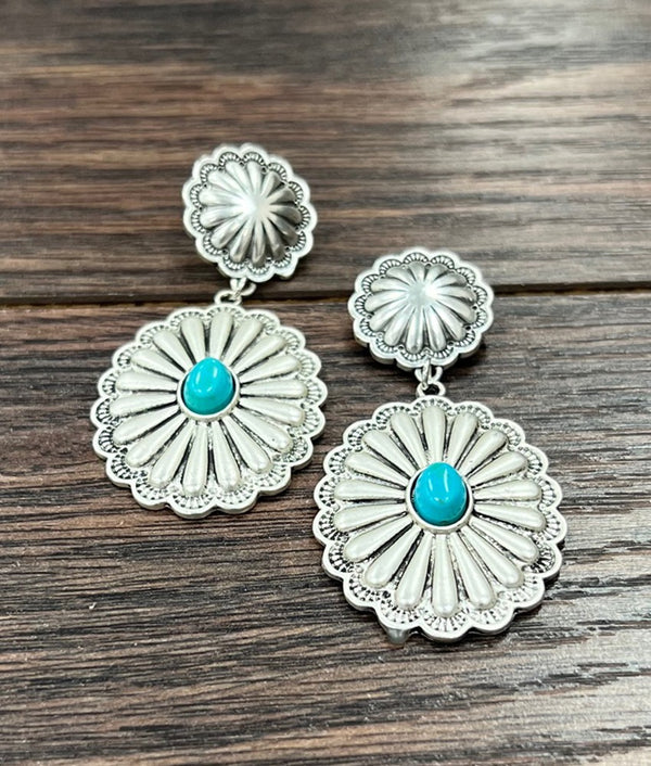 Concho Turquoise Post Earrings