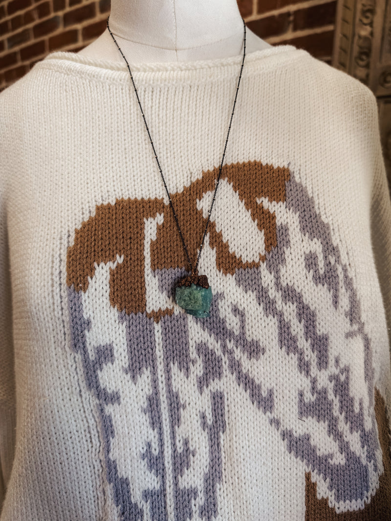 Aquamarine Electroformed Necklace