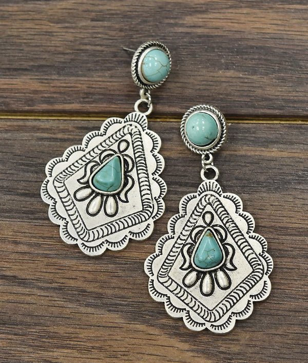 Concho Turquoise Post Earrings