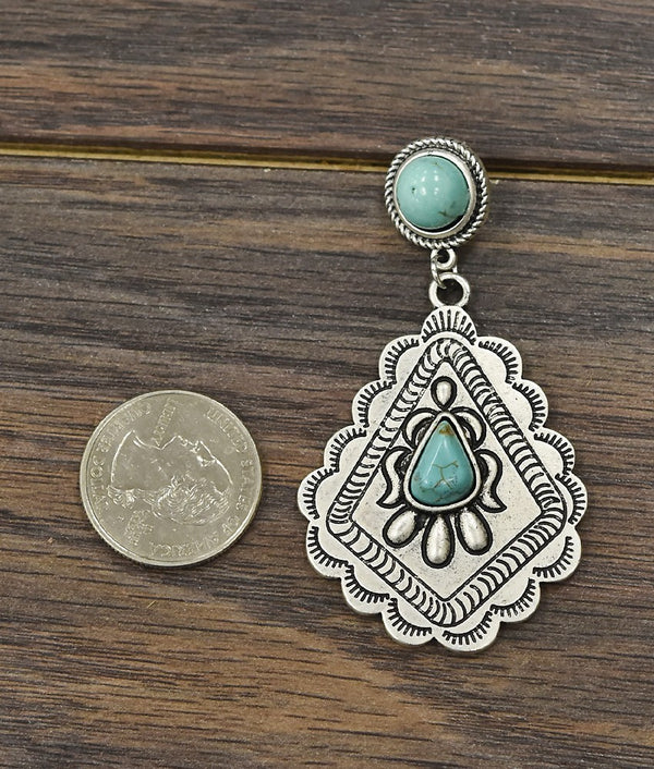 Concho Turquoise Post Earrings