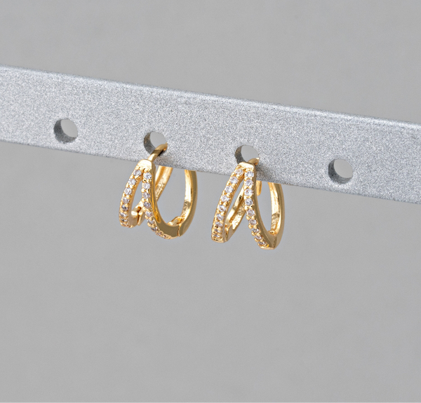 Twisted Earring Huggies - Real 14K Gold Plated