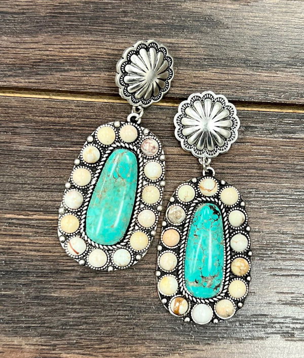 Brass Turquoise Earrings