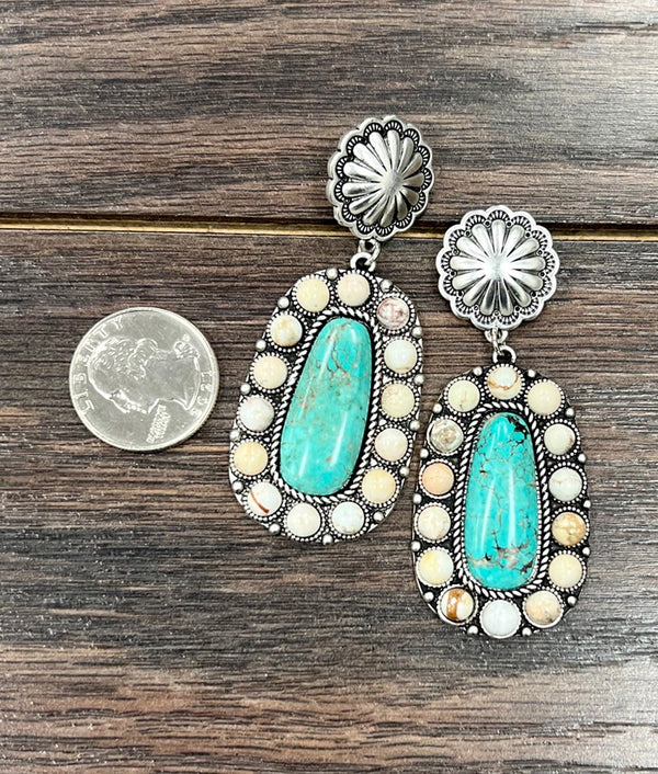 Brass Turquoise Earrings