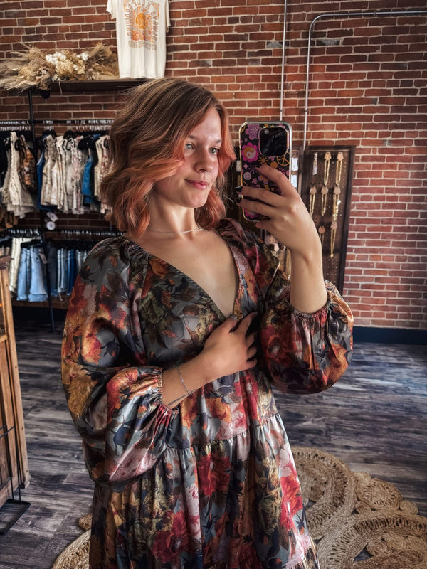 Printed Floral Tiered Maxi Dress