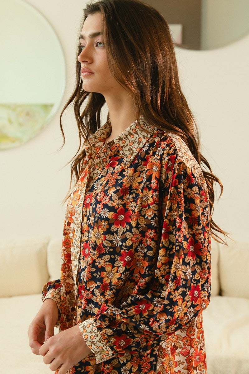 WOVEN FLORAL MIX AND MATCH SHIRT TOP (S-XL)