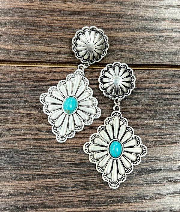 Concho Turquoise Post Earrings