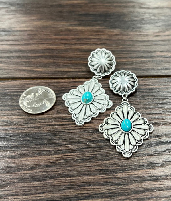 Concho Turquoise Post Earrings