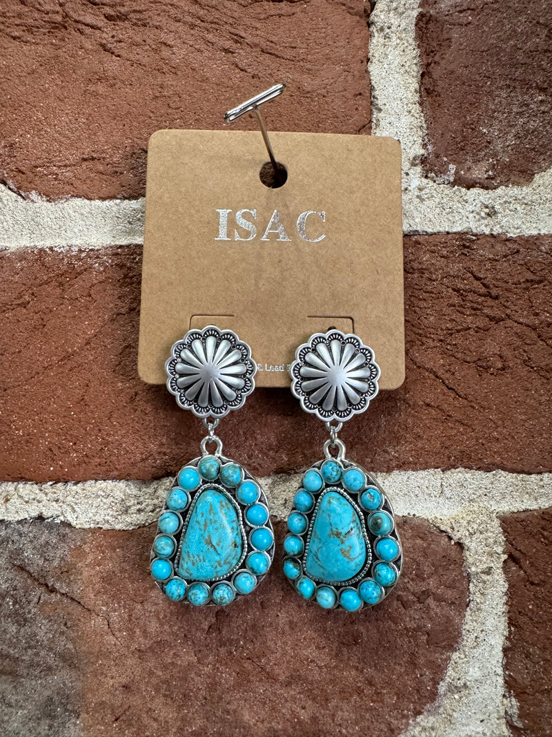 Turquoise Stone Dangle Earrings