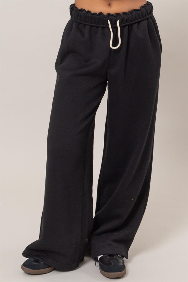 Fold Over Waist Sweatpant (Black)