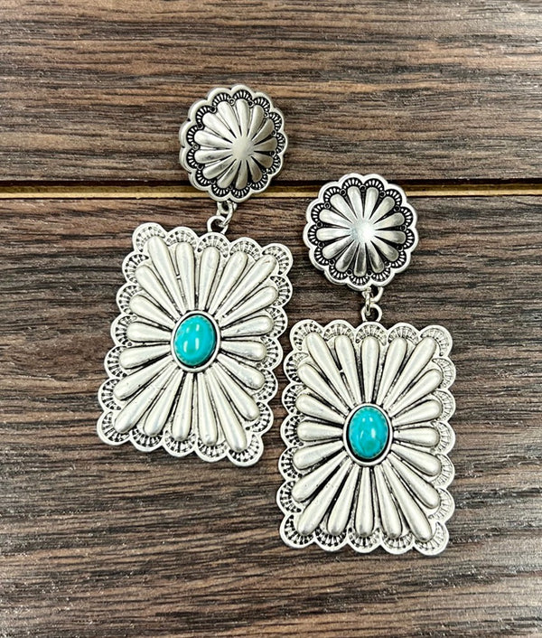 Concho Turquoise Post Earrings