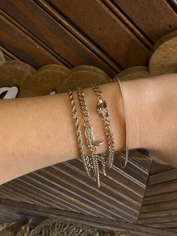 Gold Western Bracelets Set of 4