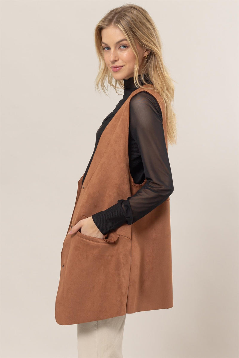 Oversized Suede Vest