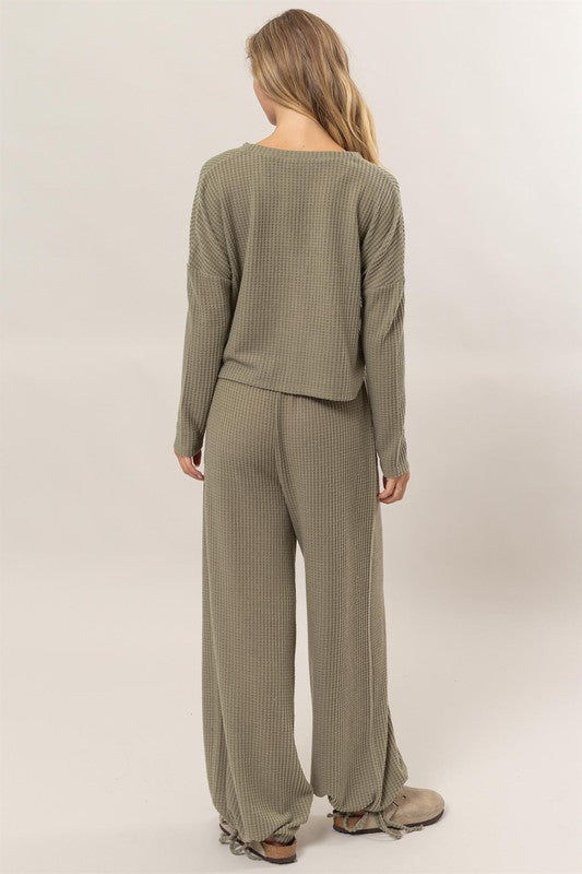 Button-Front Top And Pants Set (OLIVE GROVE- PANTS ONLY)