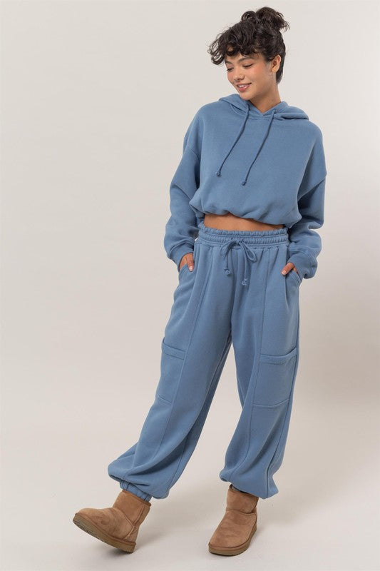 Oversized Jogger Pants (Gray Blue)