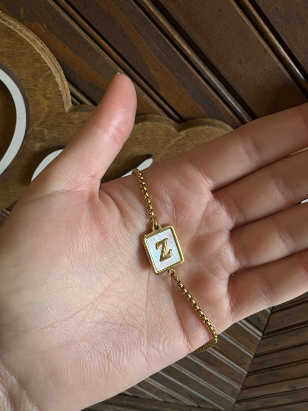 Z Initial Gold Bracelet