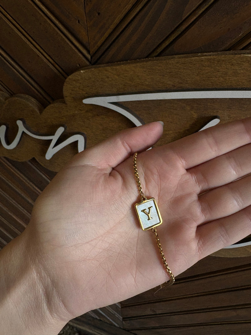 Y Initial Gold Bracelet