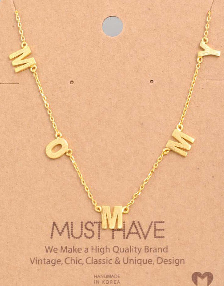 “MOMMY” initial necklace - gold dipped