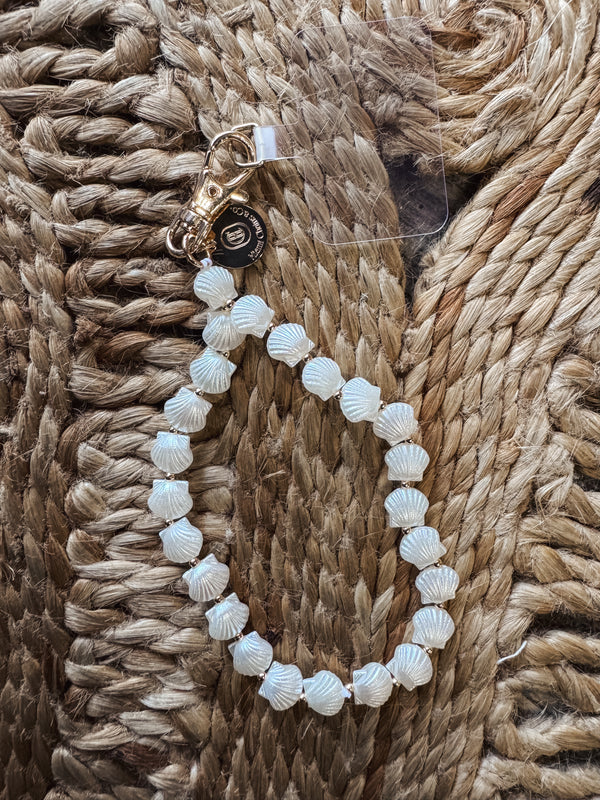 Sea Shell and Gold Bead Phone Wristlet