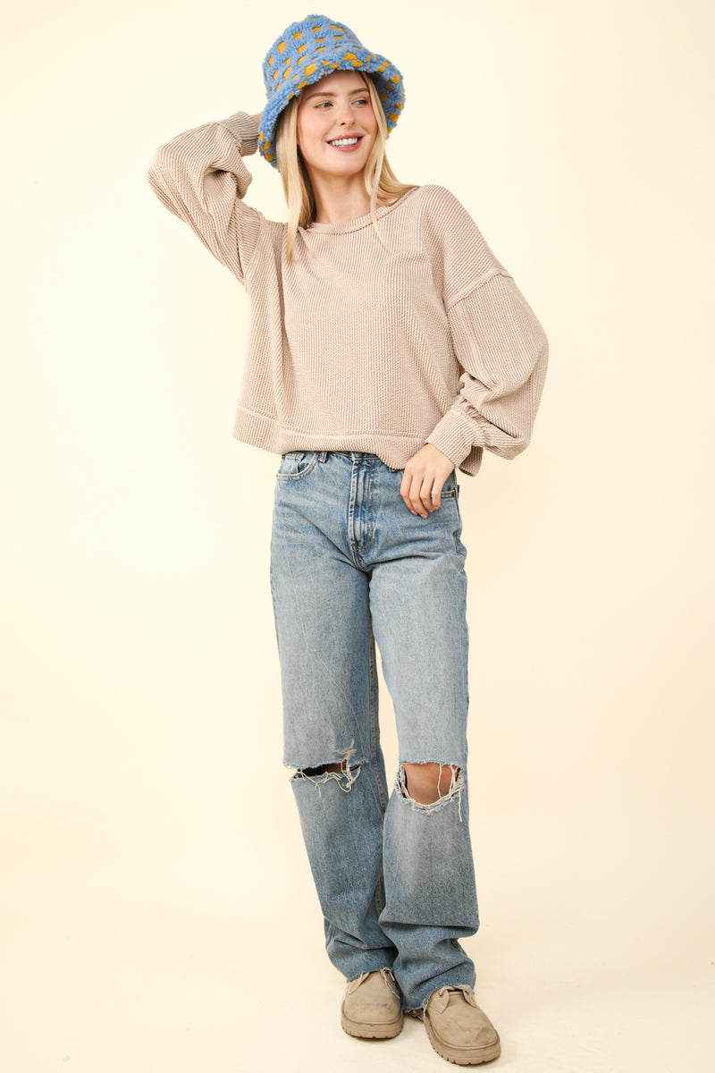 Two Tone Double Oversized Knit Top