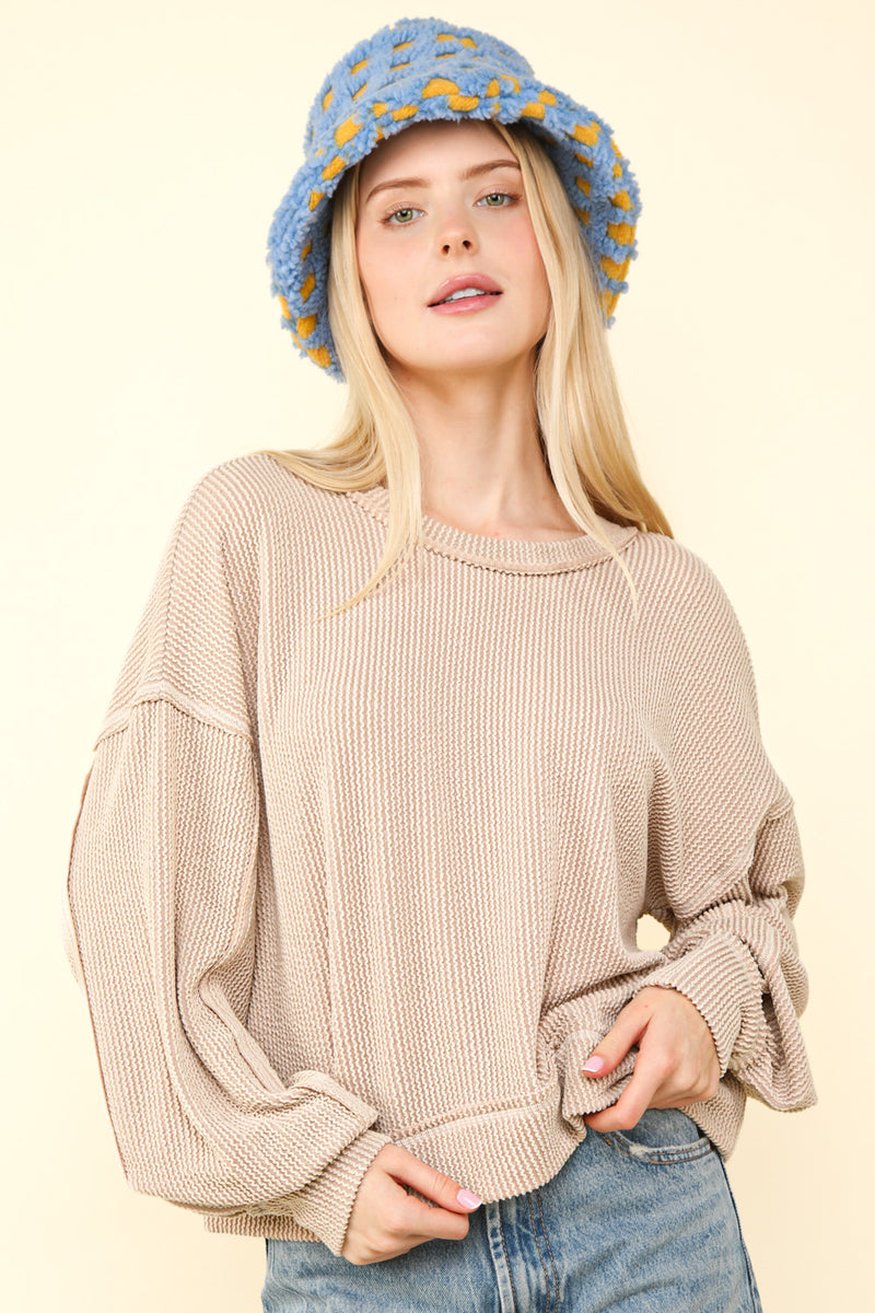 Two Tone Double Oversized Knit Top