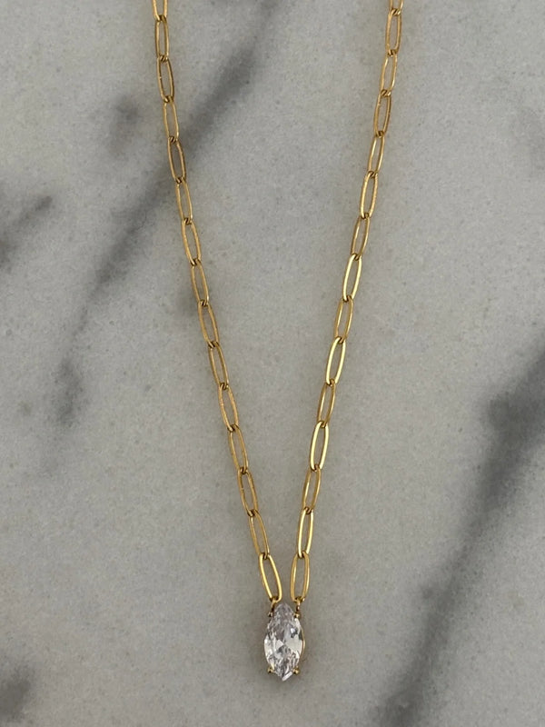 Gold + Diamond Pendant Necklace