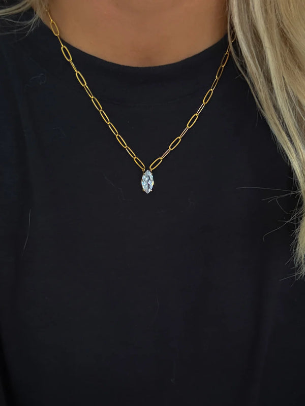 Gold + Diamond Pendant Necklace