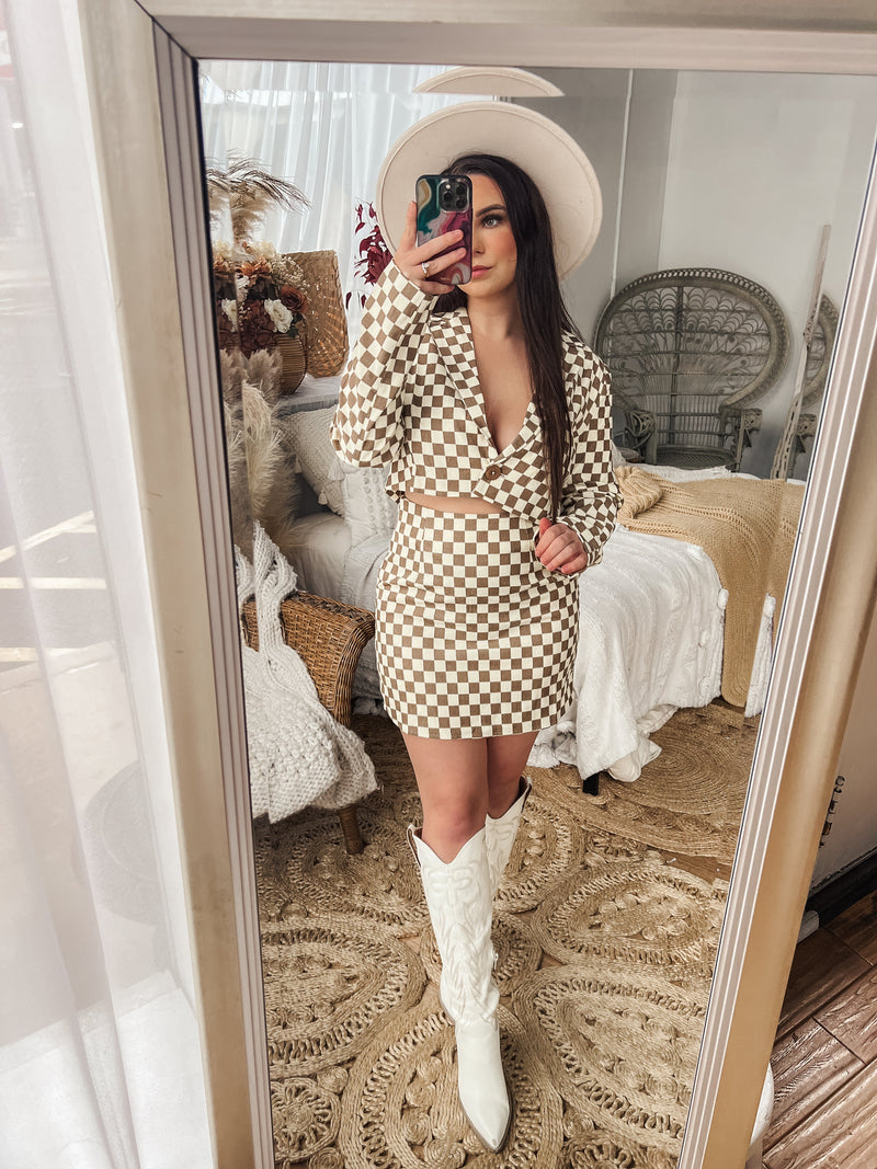 Checkered Print Skirt - Final Sale