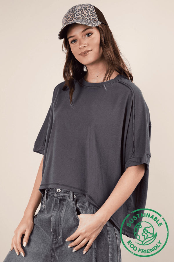 Eco Oversized Crop Comfy Knit Top