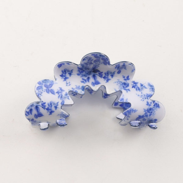 Vintage Porcelain Style Half Moon Hair Claw Clips