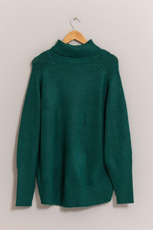 Turtleneck Long Sleeve Sweater (Dark Green)