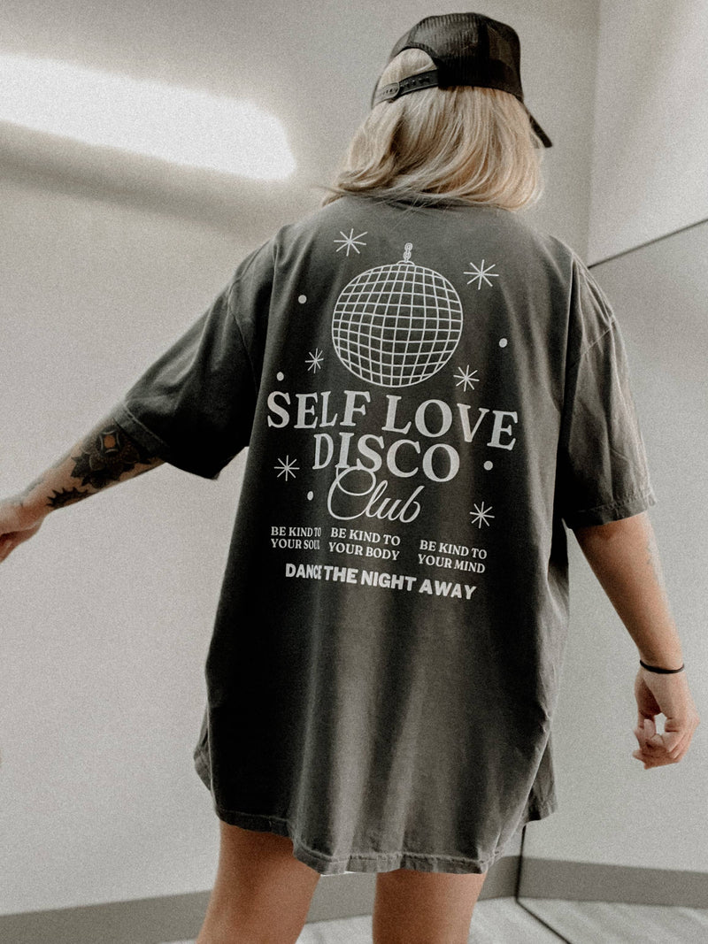Self Love Disco Club Trendy y2k aesthetic tee - smoke (S-XL)